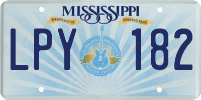 MS license plate LPY182