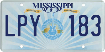 MS license plate LPY183