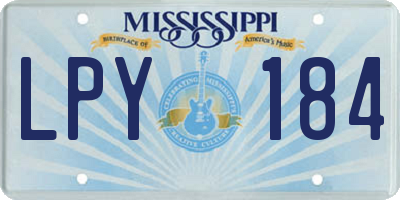 MS license plate LPY184