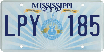 MS license plate LPY185