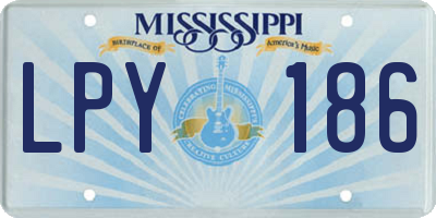 MS license plate LPY186