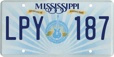 MS license plate LPY187