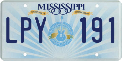 MS license plate LPY191