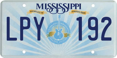 MS license plate LPY192
