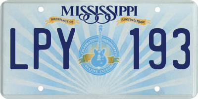 MS license plate LPY193