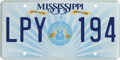 MS license plate LPY194