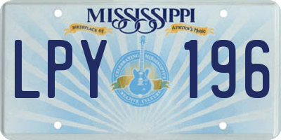 MS license plate LPY196