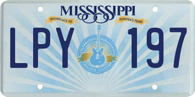 MS license plate LPY197