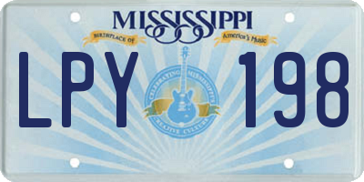 MS license plate LPY198