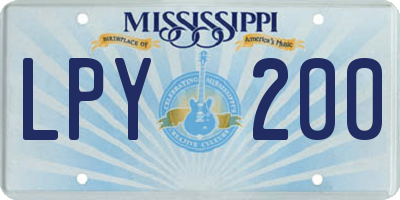MS license plate LPY200