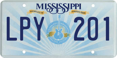 MS license plate LPY201
