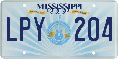MS license plate LPY204