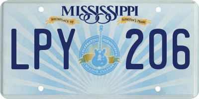 MS license plate LPY206