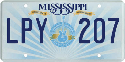 MS license plate LPY207