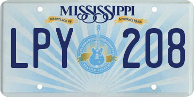 MS license plate LPY208