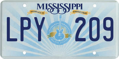 MS license plate LPY209
