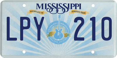 MS license plate LPY210