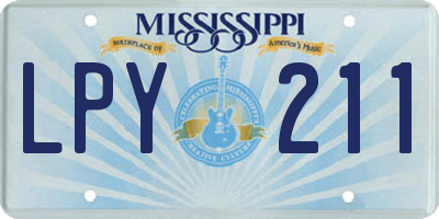MS license plate LPY211