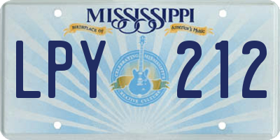MS license plate LPY212