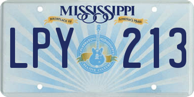 MS license plate LPY213