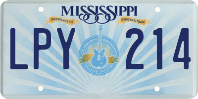 MS license plate LPY214