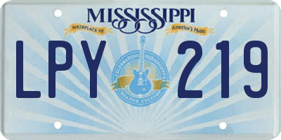 MS license plate LPY219