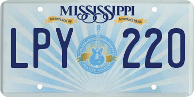 MS license plate LPY220