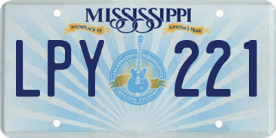 MS license plate LPY221