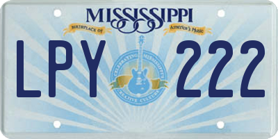 MS license plate LPY222