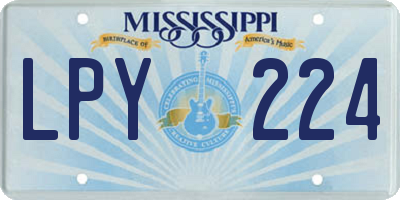 MS license plate LPY224