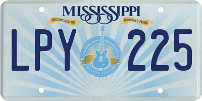 MS license plate LPY225
