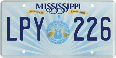 MS license plate LPY226