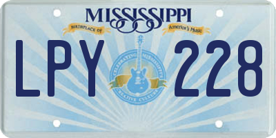 MS license plate LPY228