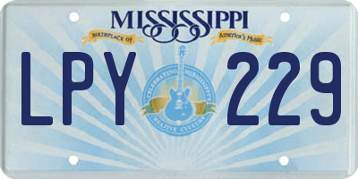 MS license plate LPY229