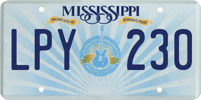 MS license plate LPY230