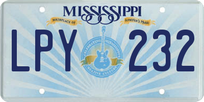 MS license plate LPY232
