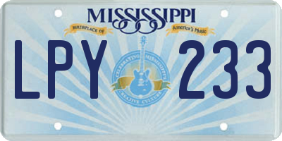 MS license plate LPY233