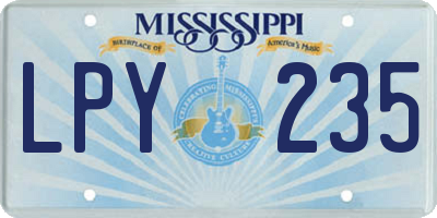 MS license plate LPY235