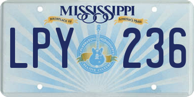 MS license plate LPY236