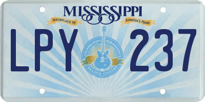 MS license plate LPY237