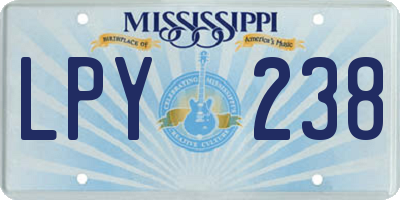 MS license plate LPY238
