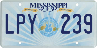 MS license plate LPY239