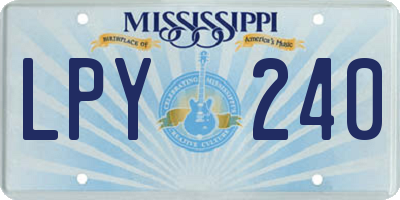 MS license plate LPY240