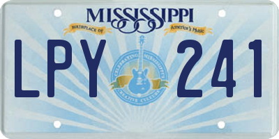 MS license plate LPY241