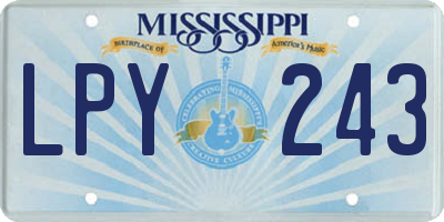 MS license plate LPY243