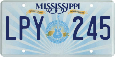 MS license plate LPY245