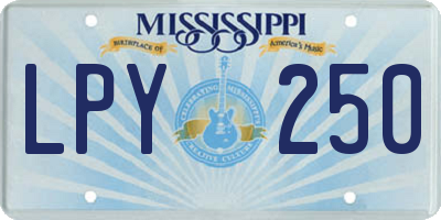 MS license plate LPY250
