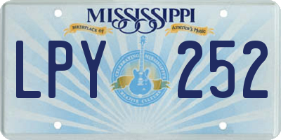 MS license plate LPY252