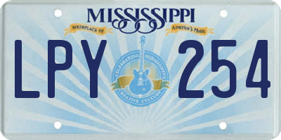MS license plate LPY254
