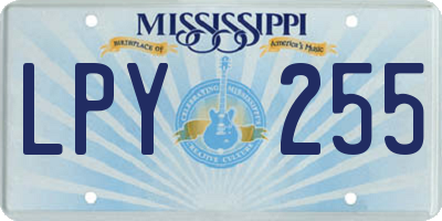 MS license plate LPY255